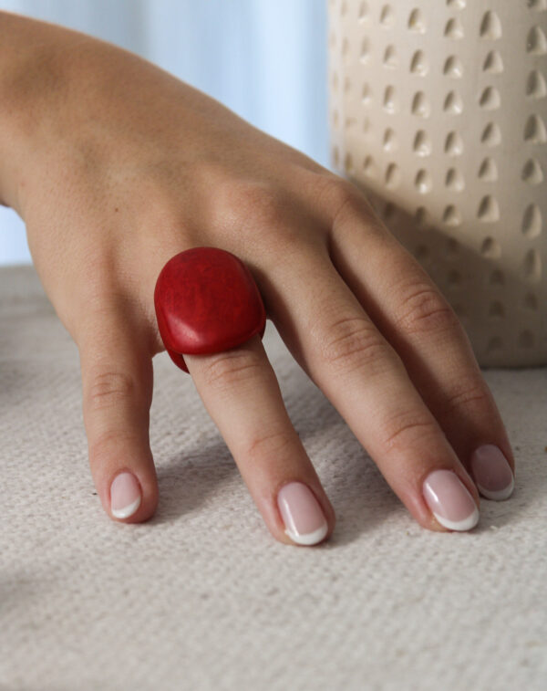 Anillo tagua rojo 2 ANILLO TAGUA ROJO