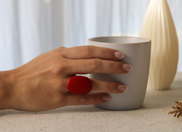 Anillo tagua rojo 3 ANILLO TAGUA ROJO