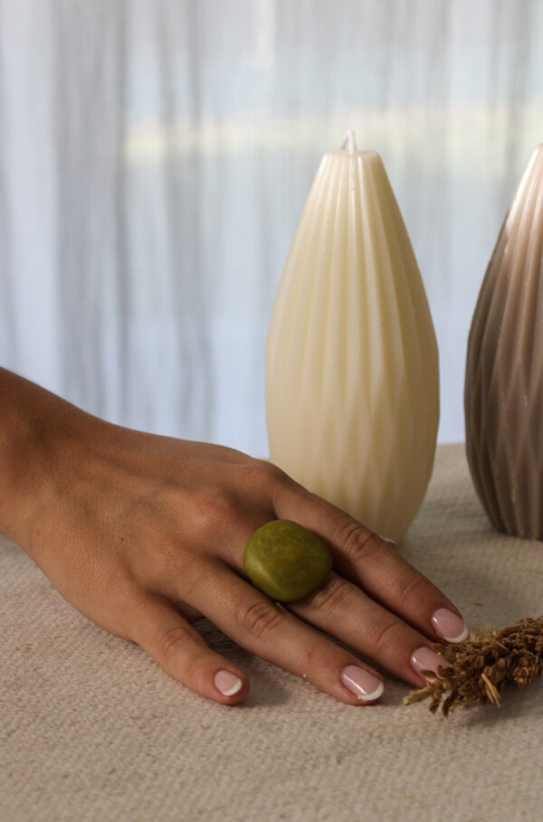 Anillo verde lima tagua 3 ANILLO TAGUA VERDE