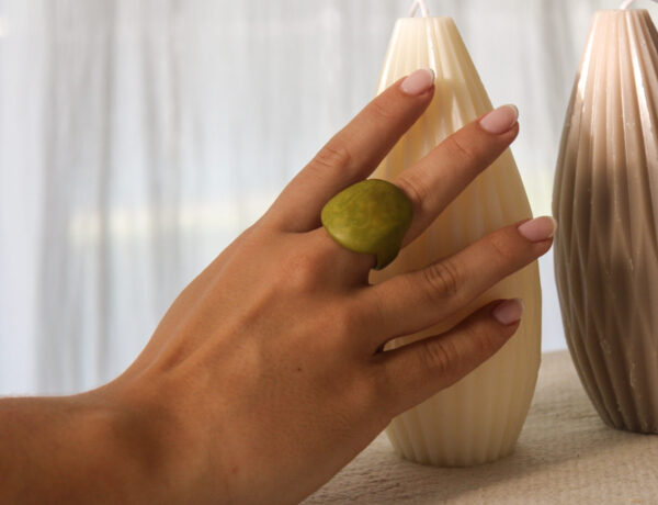 Anillo verde lima tagua ANILLO TAGUA VERDE