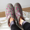 PANTUFLAS FLORES ROSAS