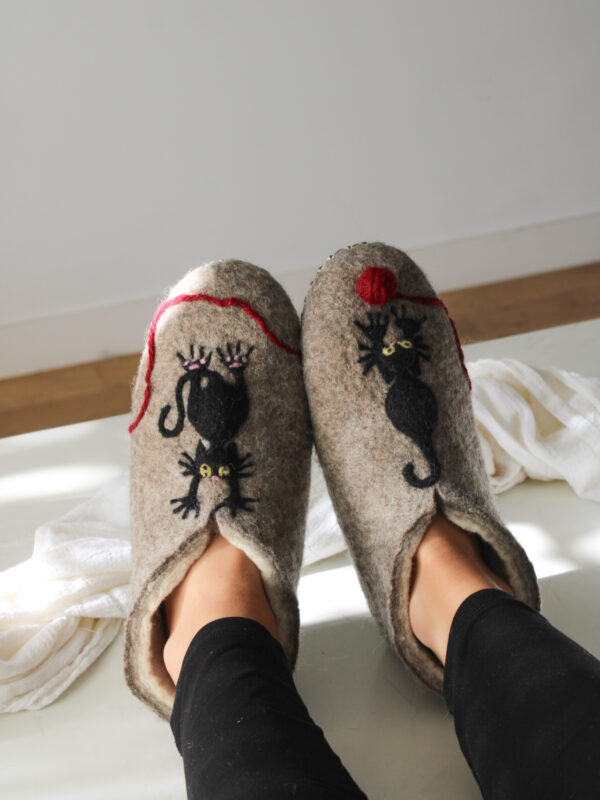 PANTUFLAS GATO BORDO