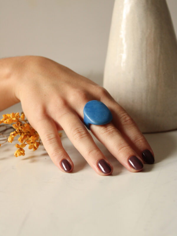 ANILLO TAGUA AZUL