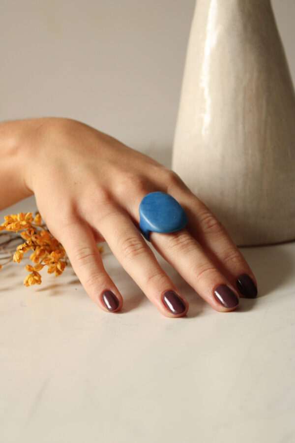 Anillo tagua azul 2 ANILLO TAGUA AZUL