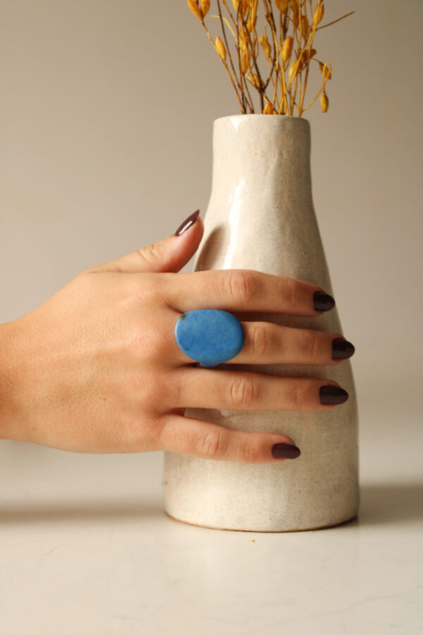 Anillo tagua azul ANILLO TAGUA AZUL