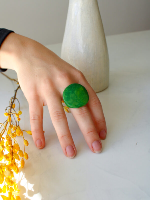 ANILLO TAGUA VERDE OSCURO
