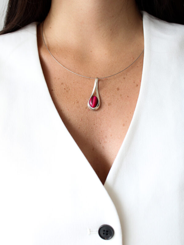 COLGANTE PLATA OJO DE TIGRE