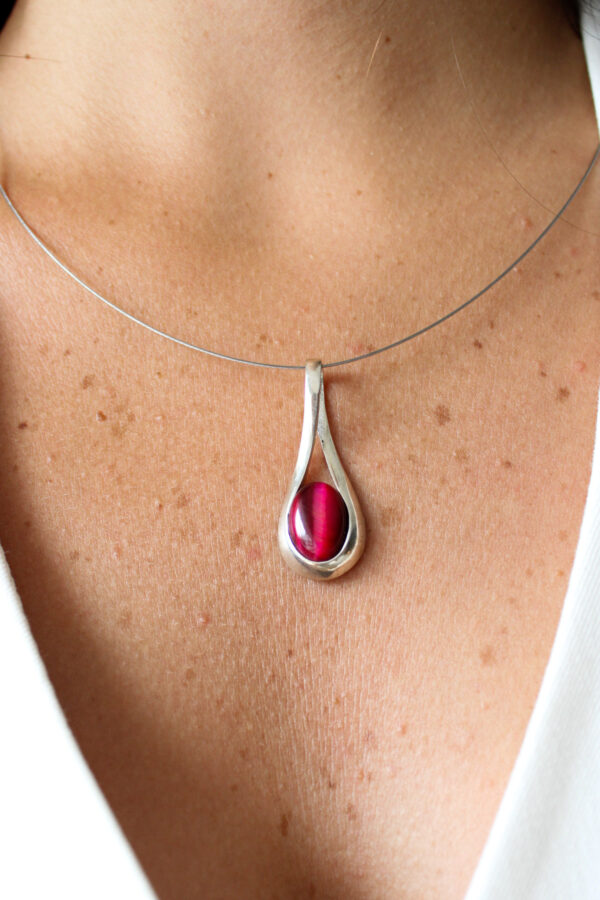 COLGANTE PLATA OJO DE TIGRE