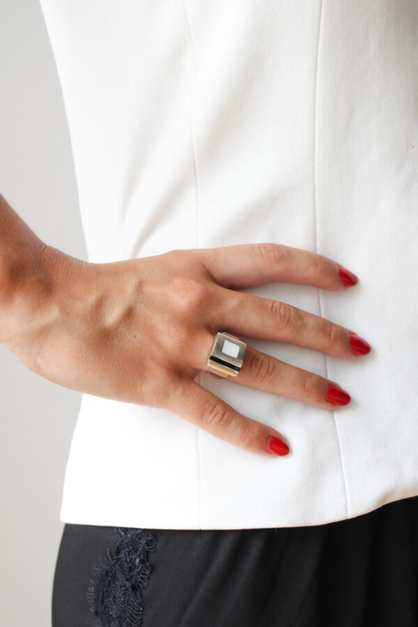 ANILLO PLATA COMBINADO