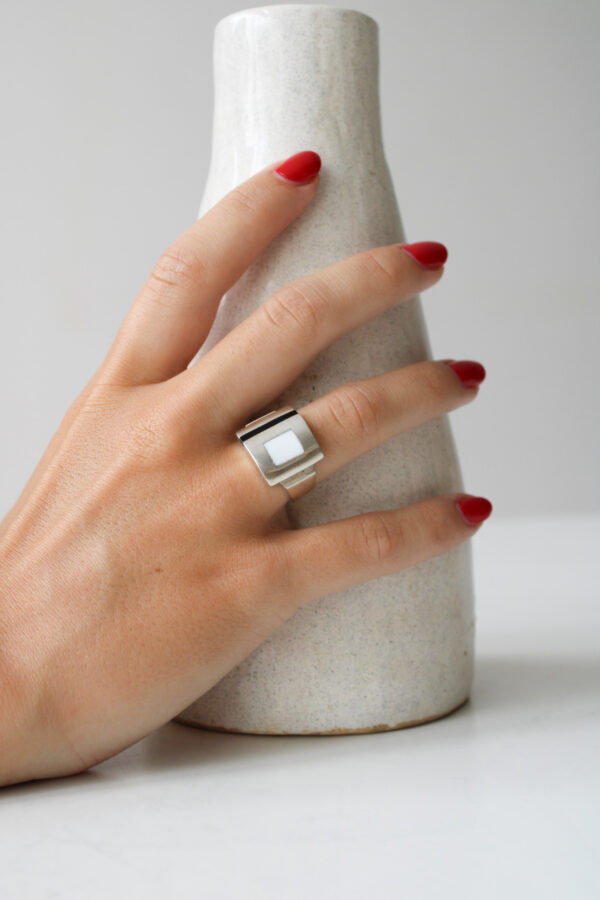 ANILLO PLATA COMBINADO